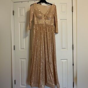 Rose gold sequin party dress